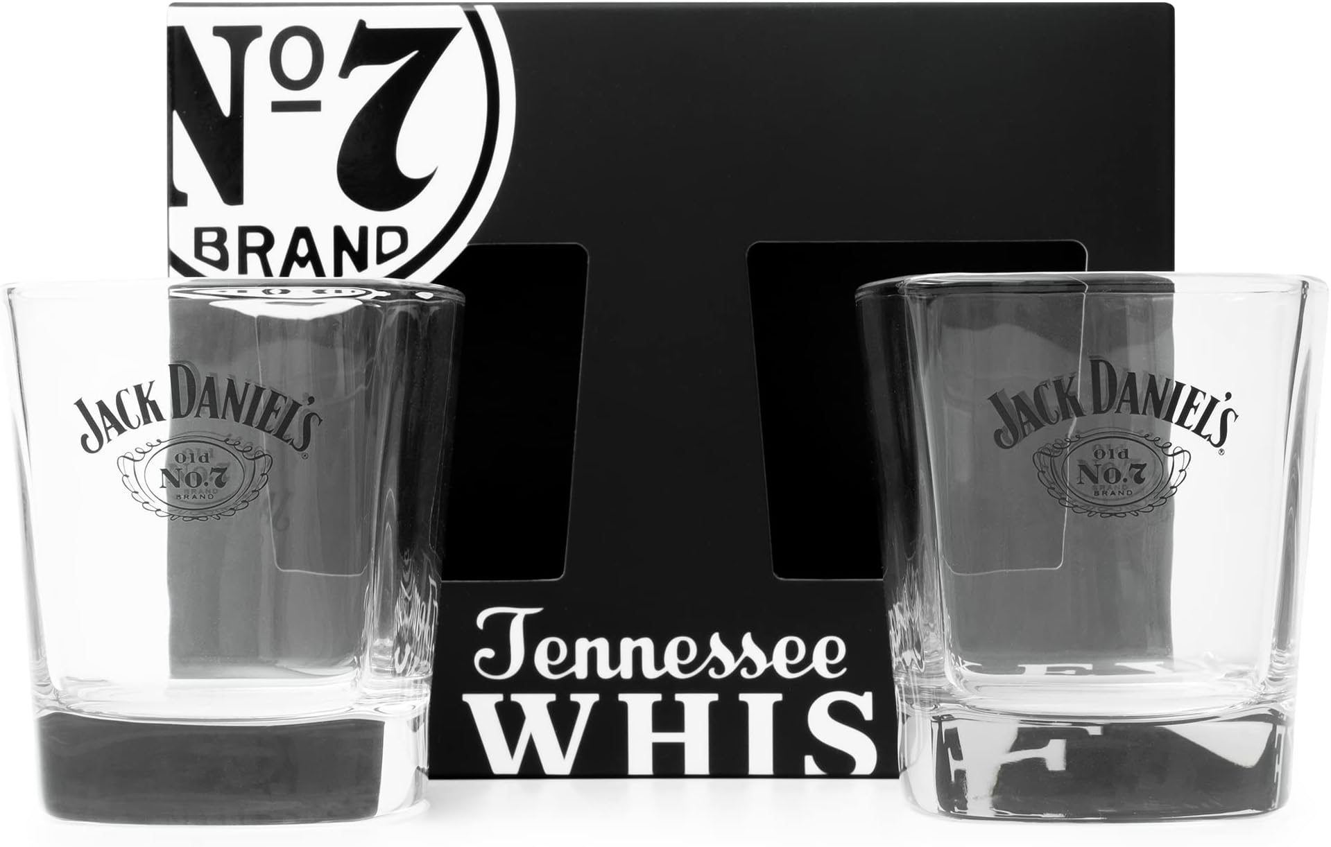 Jack Daniels Whiskey Glasses - Gift Set of 2 Licensed Old No 7 Glass Whiskey ...