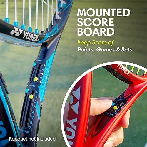 Miniatura 2 de Scoring Right Raqueta de tenis portátil y puntuador de pádel, tablero de puntuación pequeño fácilmente montado para mantener la puntuación de