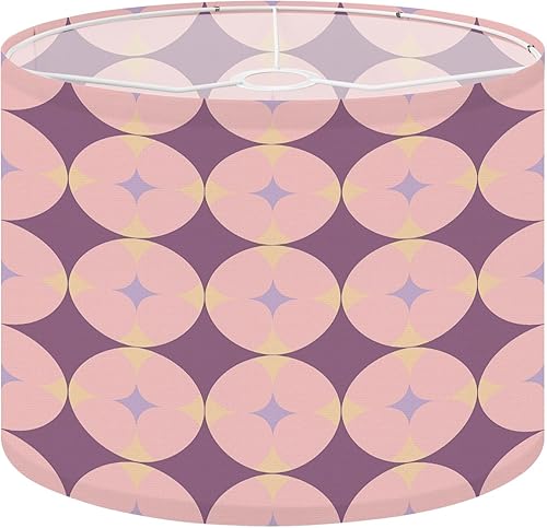 Miniatura 13 de Pink Lamp Shades 70 s Retro Funky 60s 70s Aesthetic Style Mid Century Modern Lampshades Boho 1 Pack Light Shade for Table Lamps Floor Lamps Drum