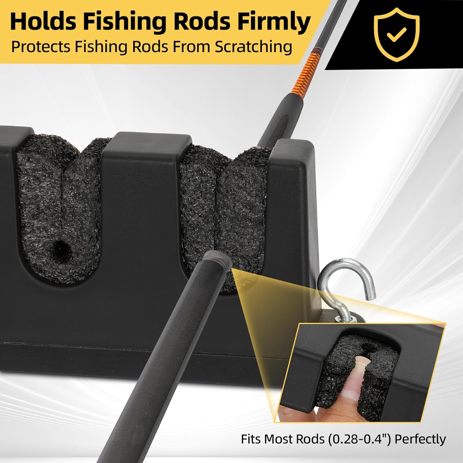 Fishing Rod Holder for Truck Bed, 6061-T6 Aluminum Truck Bed Fishing Rod Holders, Durable and Stable Rods Truck Rod Holder, Space Saving