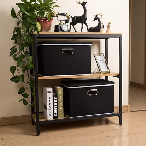 Miniatura 3 de Prandom - Contenedores grandes y plegables de lino con tapas, paquete de 1, 3 y 5 unidades