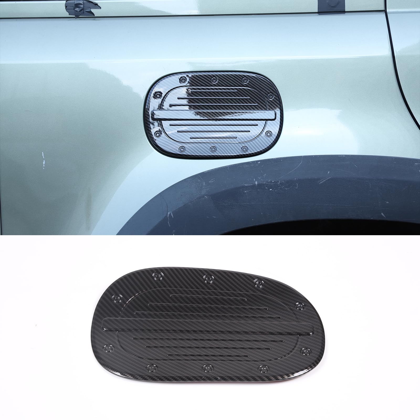 Calcomanías de depósito ABS premium en fibra de carbono para Defender 90, 110 y 130