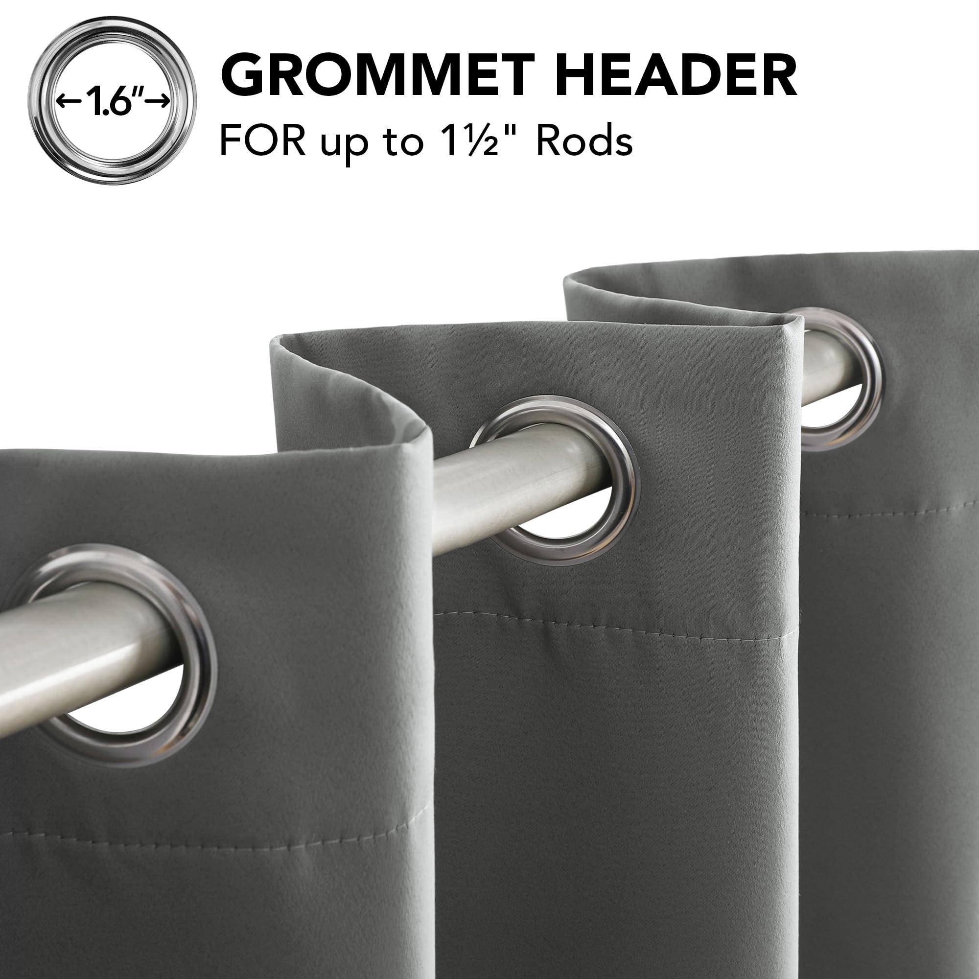 Deconovo Oscuranti per Interni Camera da Letto 260 CM Altezza, Oscurante Termica Isolante con Anelli per Finestre Moderne 1 Pannello, 200 * 260 CM, Grigio Chiaro