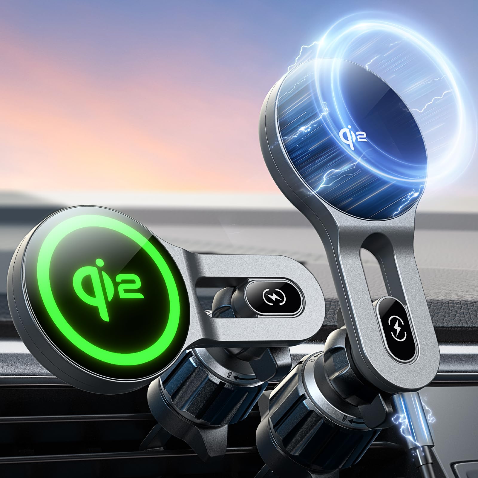 【LISEN強化版Qi2認証 magsafe充電】スマホホルダー車 ワイヤレス充…
