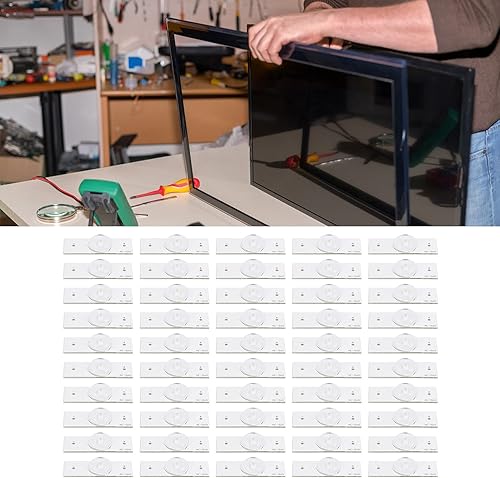 Miniatura 6 de 50 bombillas LED, lente LED SMD de 3 V, cuentas de lámpara de tablero con lente de fibra de vidrio para reparación de TV LED de 32 a 65 pulgadas y