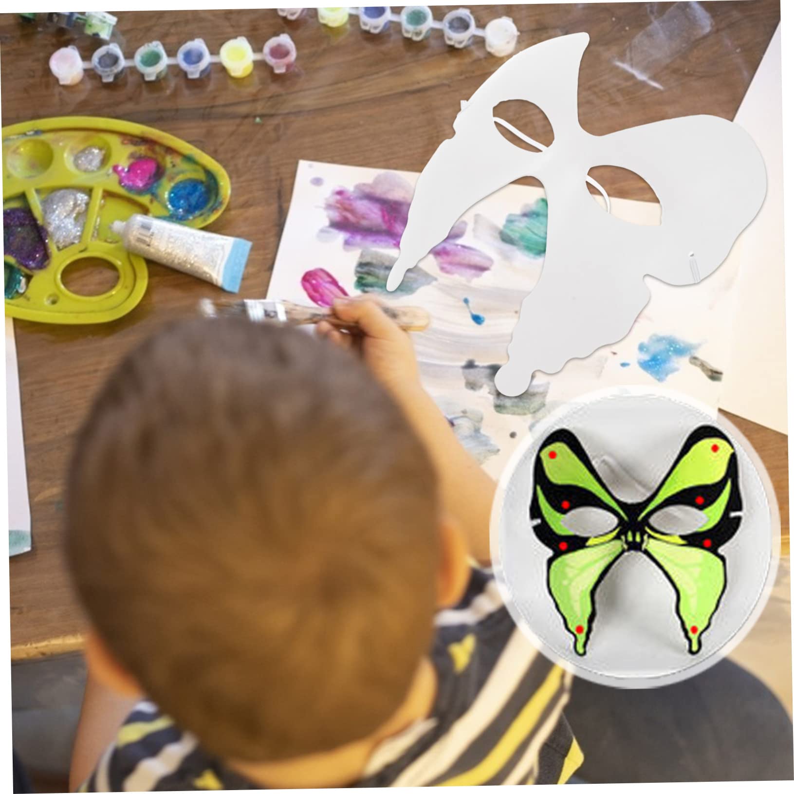TOYANDONA 18pezzi Maschere Vuote Da Dipingere Per Feste Da Maschere Carta Pulp Per Decorare Per Cosplay e Attività Artigianali Design Farfalla Unico Adatte Tutti