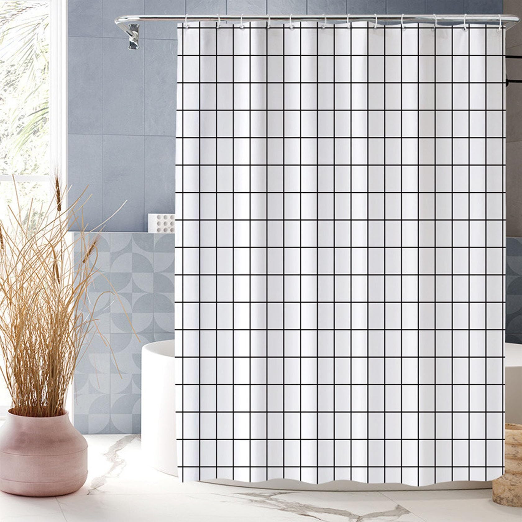 Rideau de douche 120x170cm en polyester anti-moisissure pour protéger et nettoyer facilement