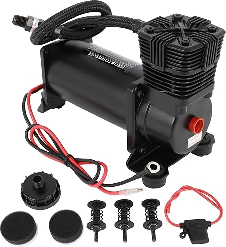 Miniatura 2 de cciyu Bomba de compresor de aire de 200 PSI Compresor de aire portátil 12V DC Inflador de neumáticos Kit de compresor de suspensión de aire