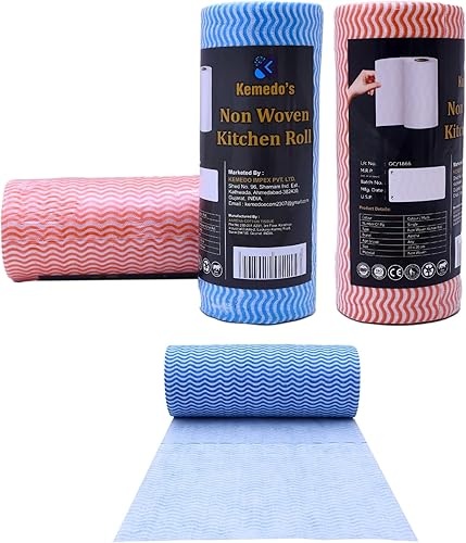 kemedo's Rollo de cocina no tejido, toallas reutilizables de secado rápido para limpieza de hogar y cocina, alternativa ecológica a las toallas de