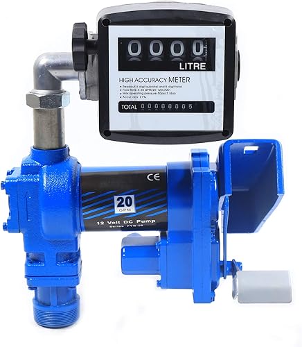 Miniatura 3 de Bomba de transferencia de aceite diesel de aceite eléctrico, bomba de transferencia de combustible antiexplosivo de gasolina de 12 V con medidor de