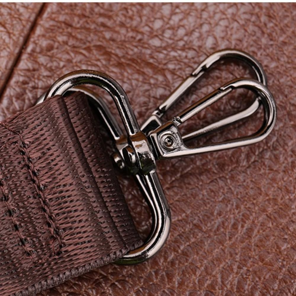 Torba na ramię, torba na ramię, torba na klatkę piersiową ze skóry bydlęcej, męska nerka, saszetka na ramię, torby crossbody, Brązowy, Retro
