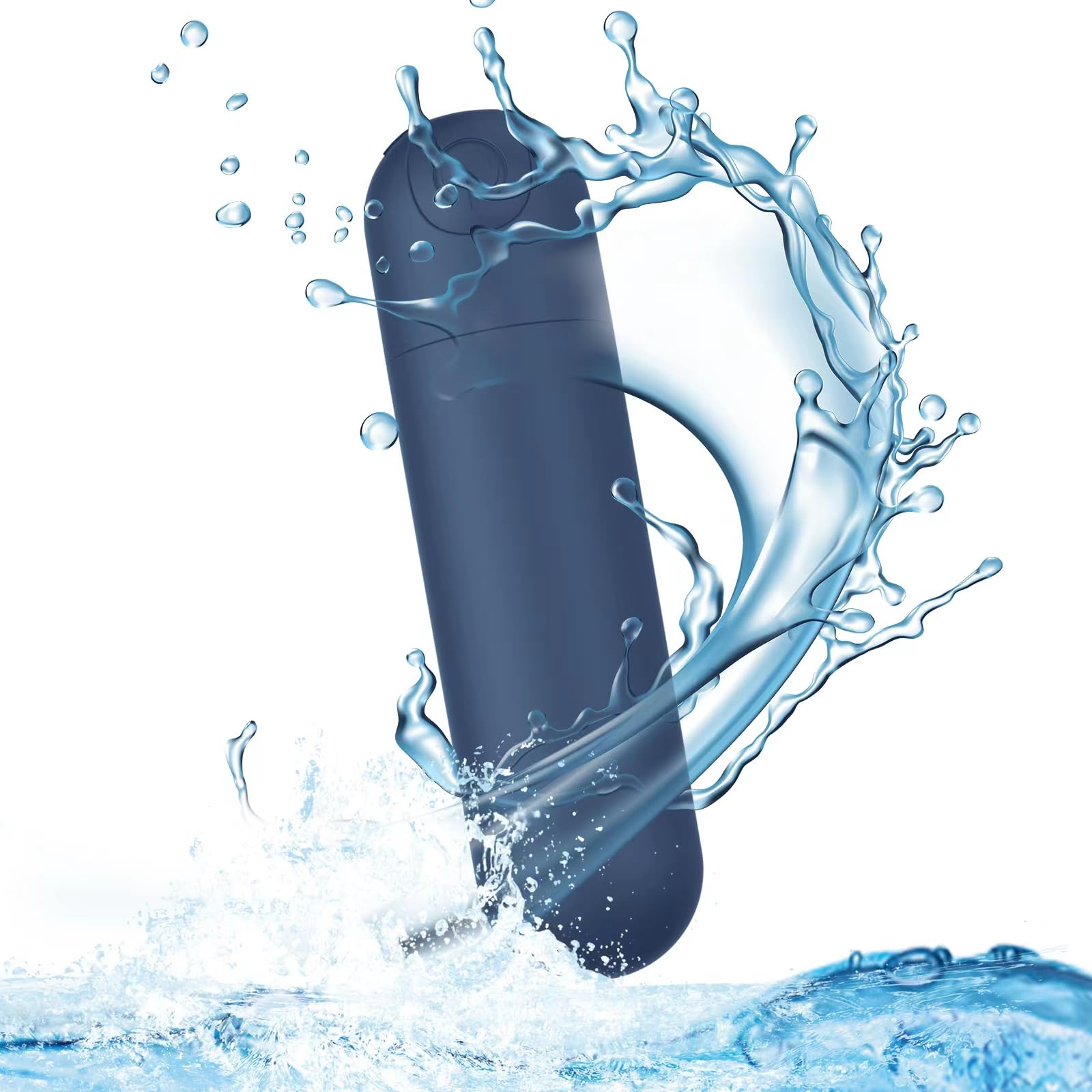 Mini Upgraded Rechargeable Handheld Waterproof Massager,Electric Portable Back Massager for Back Neck Shoulder Body,Blue