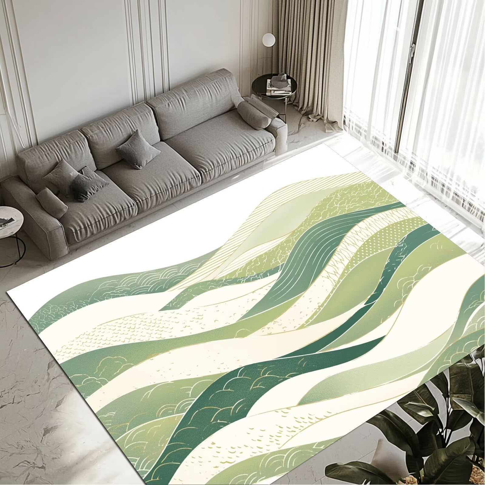 Tapis lavable 100x200cm imperméable et antidérapant pour salon et salle à manger