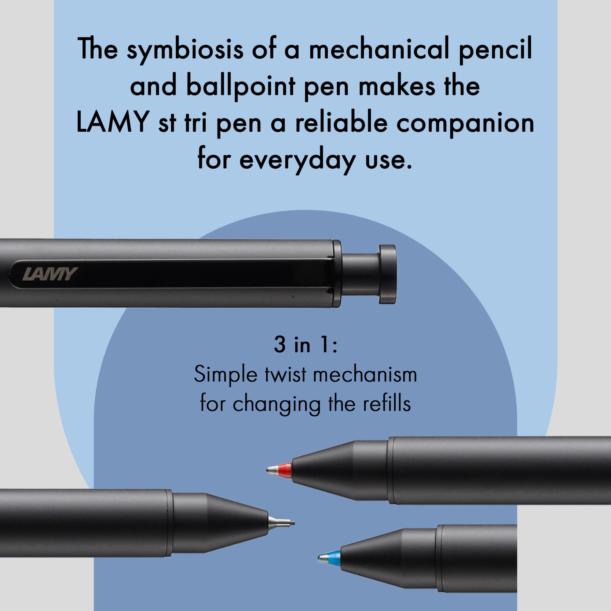 Lamy ST Tri Pen Black 746 çok sistemli yazı aleti, 1 adet (1'li