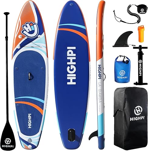 Vista 50 de Highpi Inflatable Stand Up Paddle Board for Youth and Adults – Wide Sup with Premium Accessories, Blow Up Paddleboard for Surfing, Fishing, Yoga &