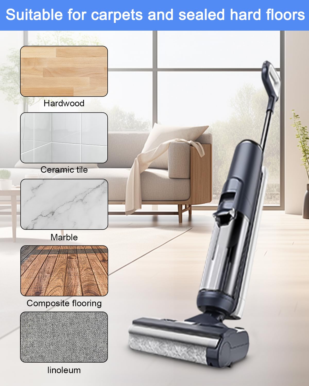 Zapasowy wałek szczotki i akcesoria filtracyjne do Tineco Floor One S5/S5 Pro/S5/S5 Pro 2 do odkurzaczy suchych i mokrych, 2 rolki szczotek, 3 filtry (niedostępne dla S5 Combo)