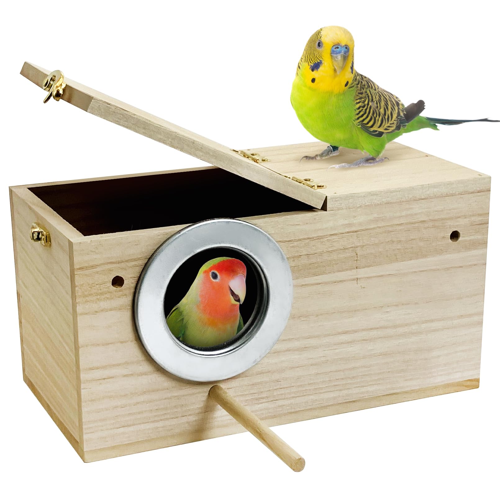 Amazon.co.jp: インコの巣箱、鳥の巣の繁殖ボックスケージウッドハウス