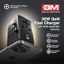 GM G+ 35W TravelSmart with LED Display | All-in-One International Travel Adapter for US, UK, EU, AU | 5-in-1 Multiplug with Multiple Charging Ports | Shows the Charging Wattage of Device’s Power Usage gallery image