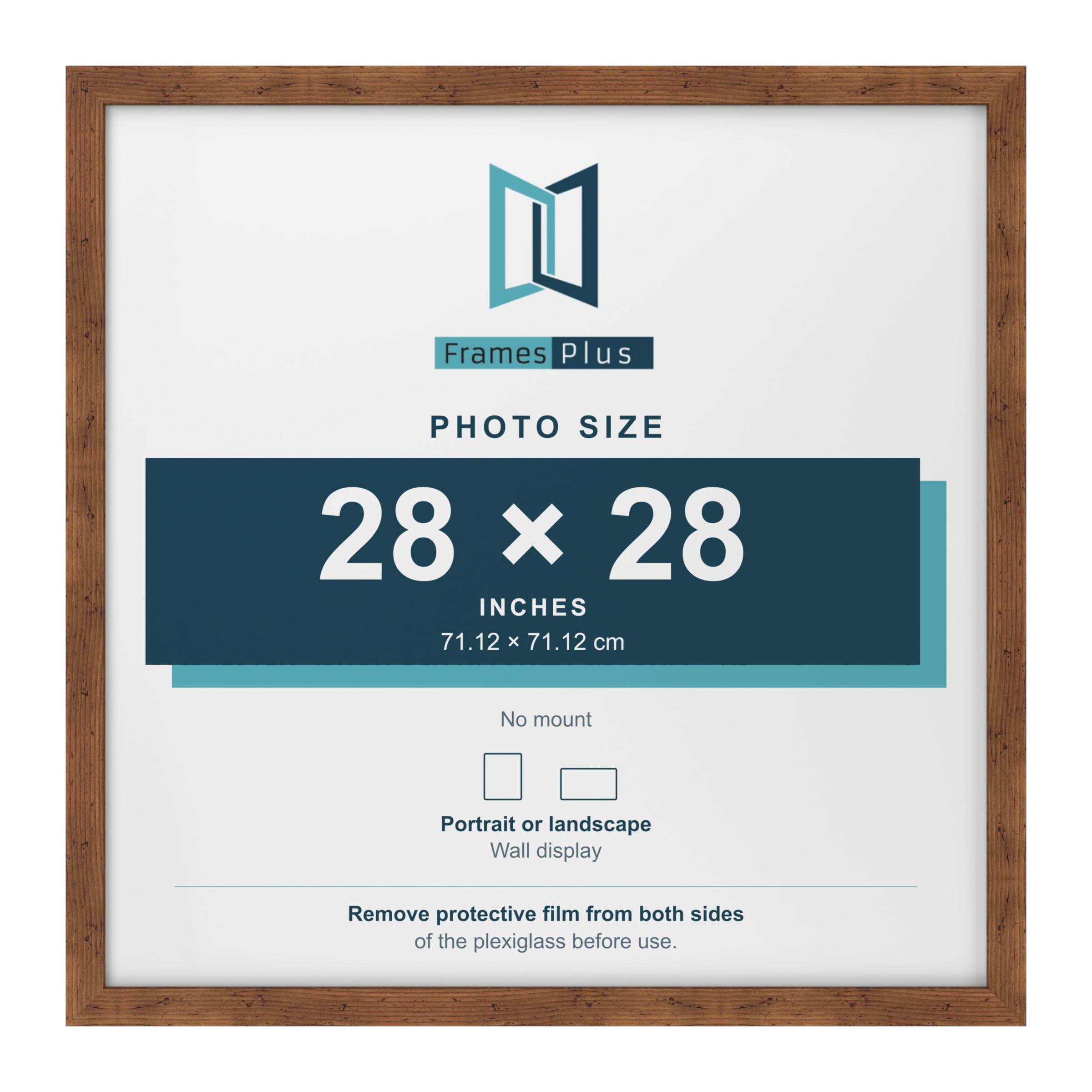 FramesPlus 28x28 Inch Square Poster Frame, Rustic, Modern Photo Frame