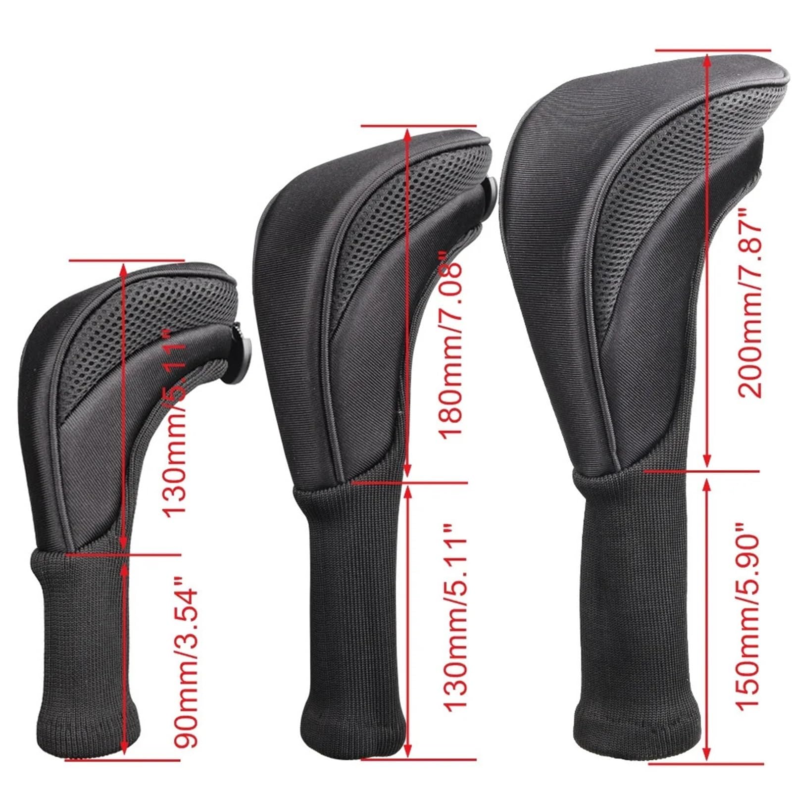 Fundas para Cabeza De Club De Golf 3 unids/Set de Fundas Cabeza for Club Golf Cuello Largo Cubiertas for Cabezas Palos Madera numeradas Protectores duraderos for y Accesorios