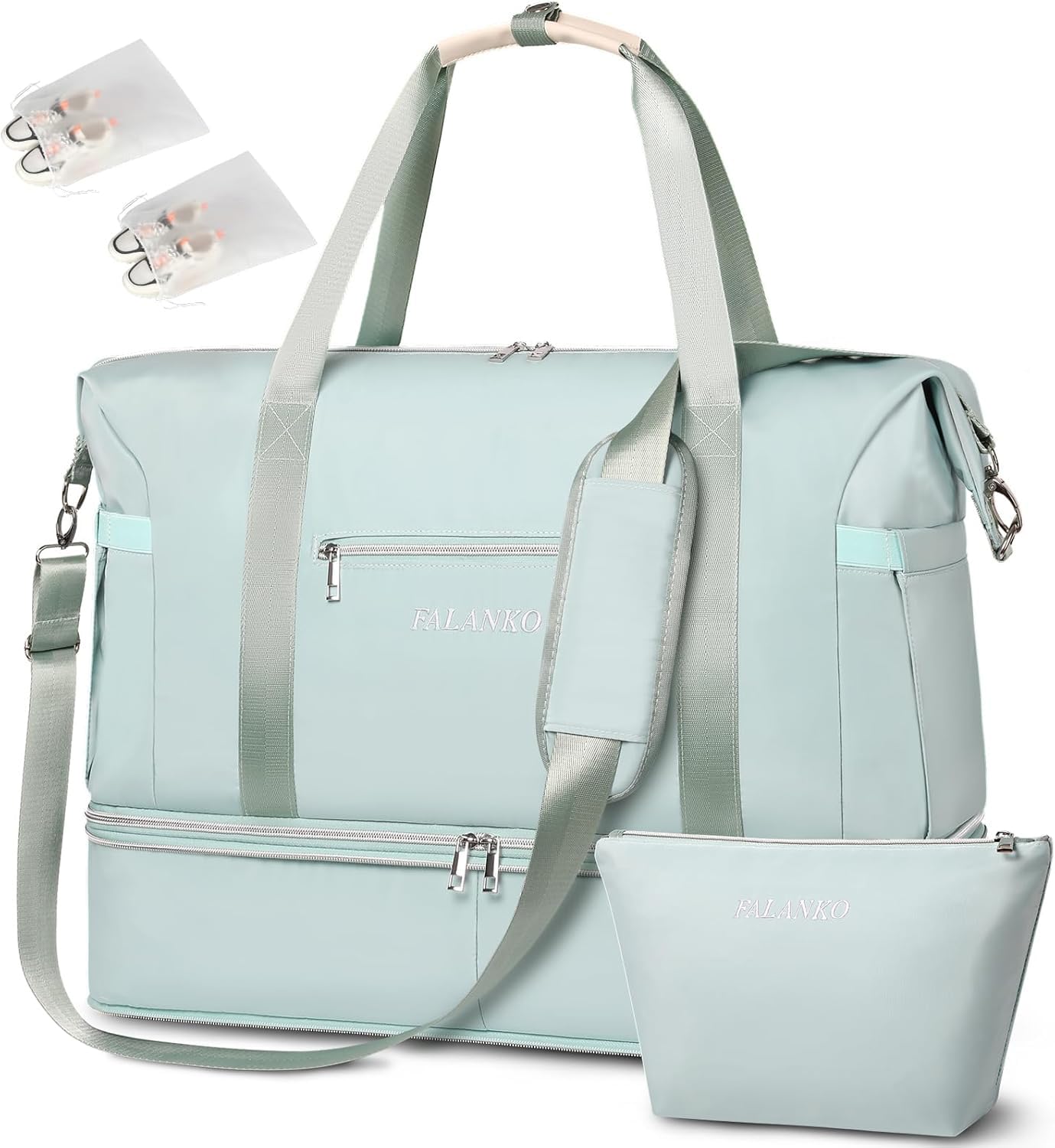 Weekender Bags for Women,Extra large 66L Expandable Travel Duffel Bag with Shoe Compartment,Toiletry Bag,Overnight Bag with Waterproof Pocket,USB