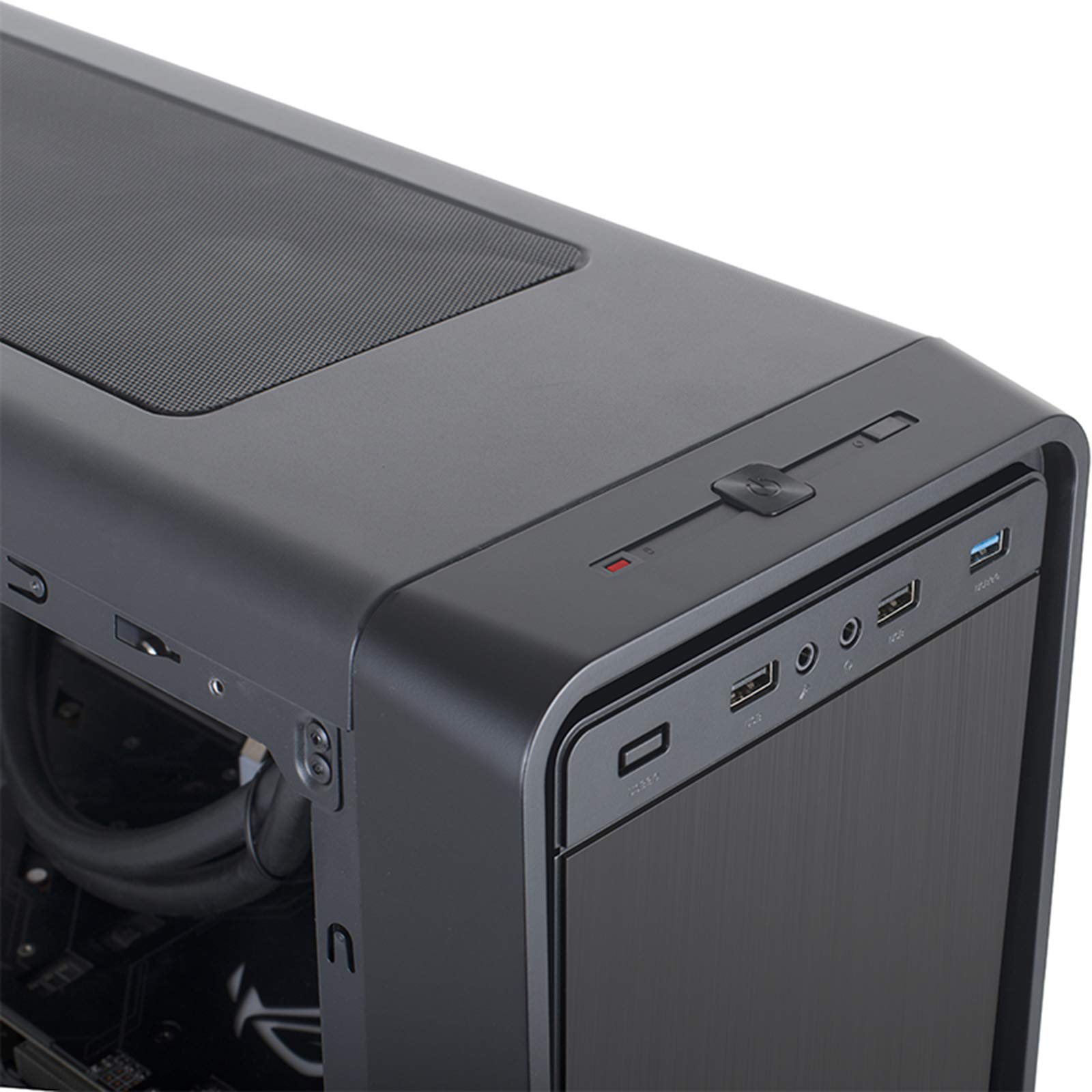Caso Computer Case ATX Mid Tower PC Gaming - Porta USB Anteriore - Quick-Release Vetro temperato Pannello Laterale - Sistema di Gestione dei Cavi - Pronto Water-Cooling - Nero