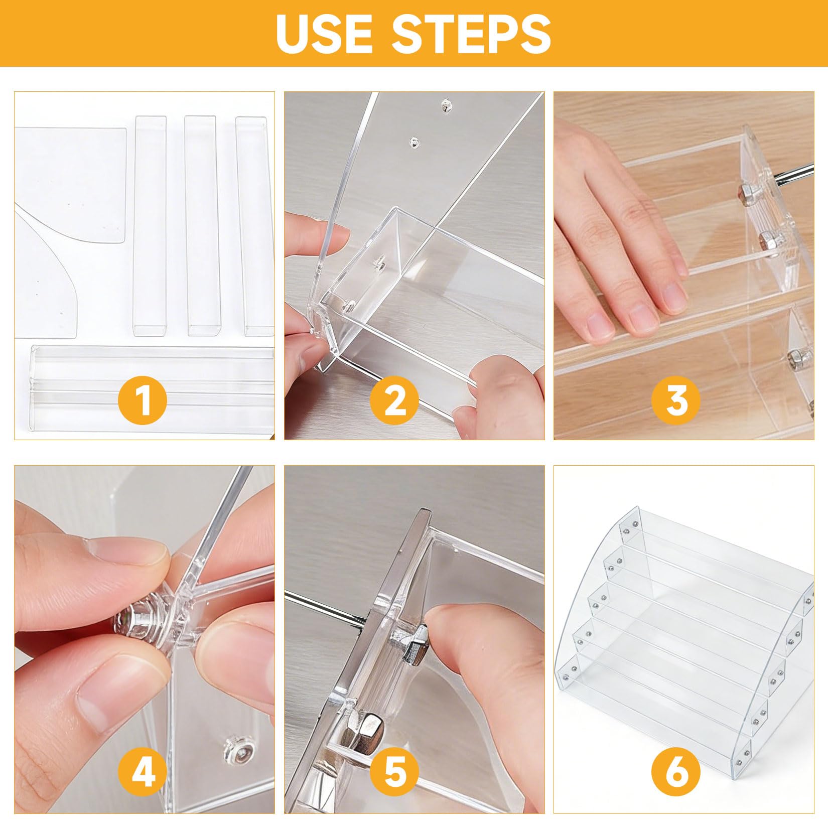 ShiFaKa 5 Tier Trading Card Display Stands, Space-Saving Acrylic Greeting Card Display Stand, cCard Stands for Displaying Greeting Cards, Counters, Shop, Offices, Restaurants — view 6