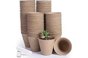 JERIA Biodegradable Seed Starter Pots Kit with 100-Pack Peat Pots Plant Labels for Germination Nursery