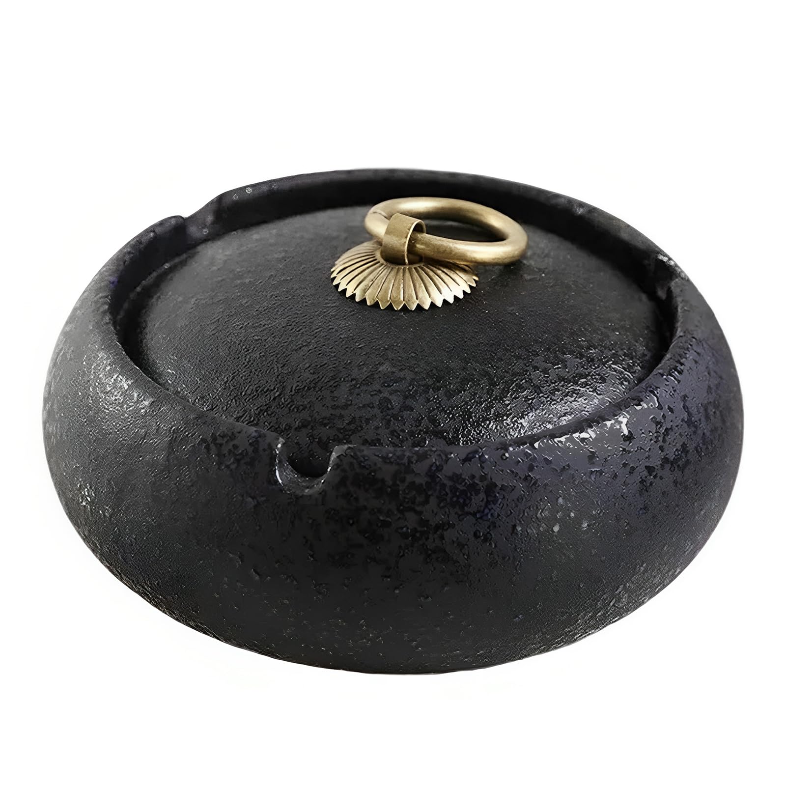 Ceramic Ashtray with Lid, Smell Proof Windproof Ash Tray for Indoor Outdoor Use, Home Office Garden Patio Smoking Accessory