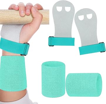 2PCS Gymnastics Hand Grips Gloves Wristbands, Gymnastic Hand Grips Gymnastic Bar Palm Protection and Wrist Support Sports Accessories for Boys Girls Youth Kids Workout and Exercise