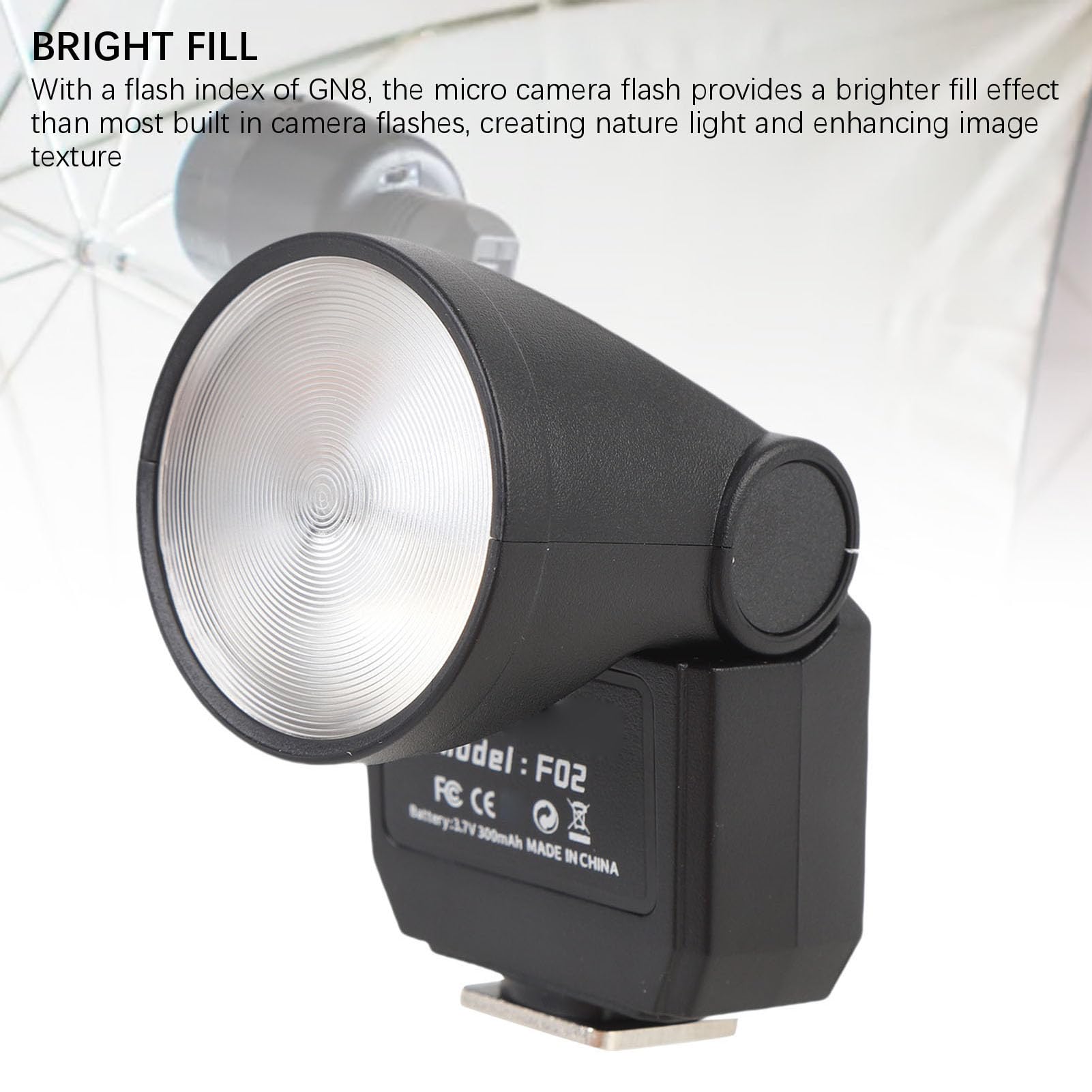 Fabater Flash de Cámara DSLR de Alta Velocidad GN8 6500K CRI97 Flash Rápido Continuo para Fotógrafos Profesionales ABS/Negro/1