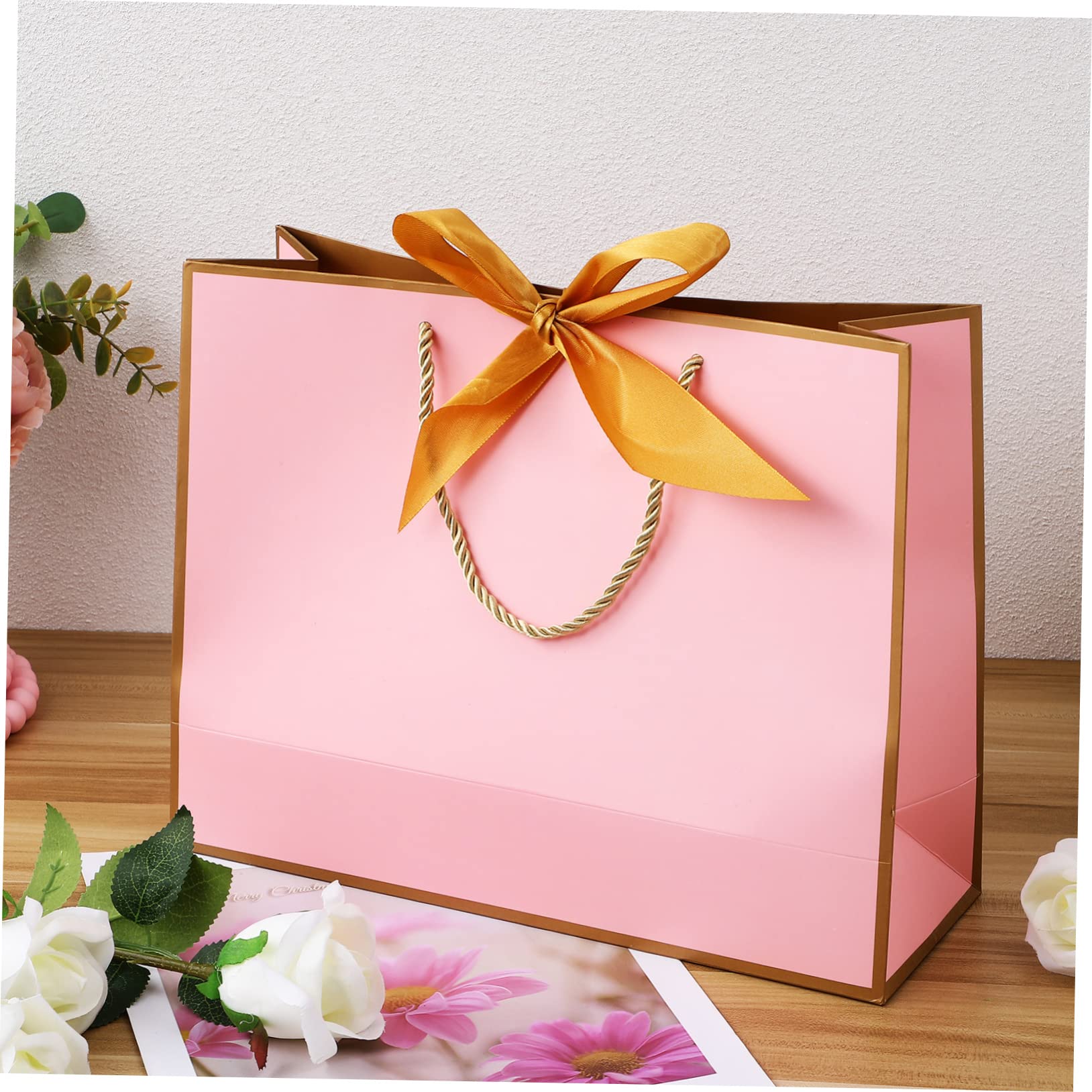 Bolsa de Papel para Regalos de Fiesta Lazo, 10 Piezas Rosa