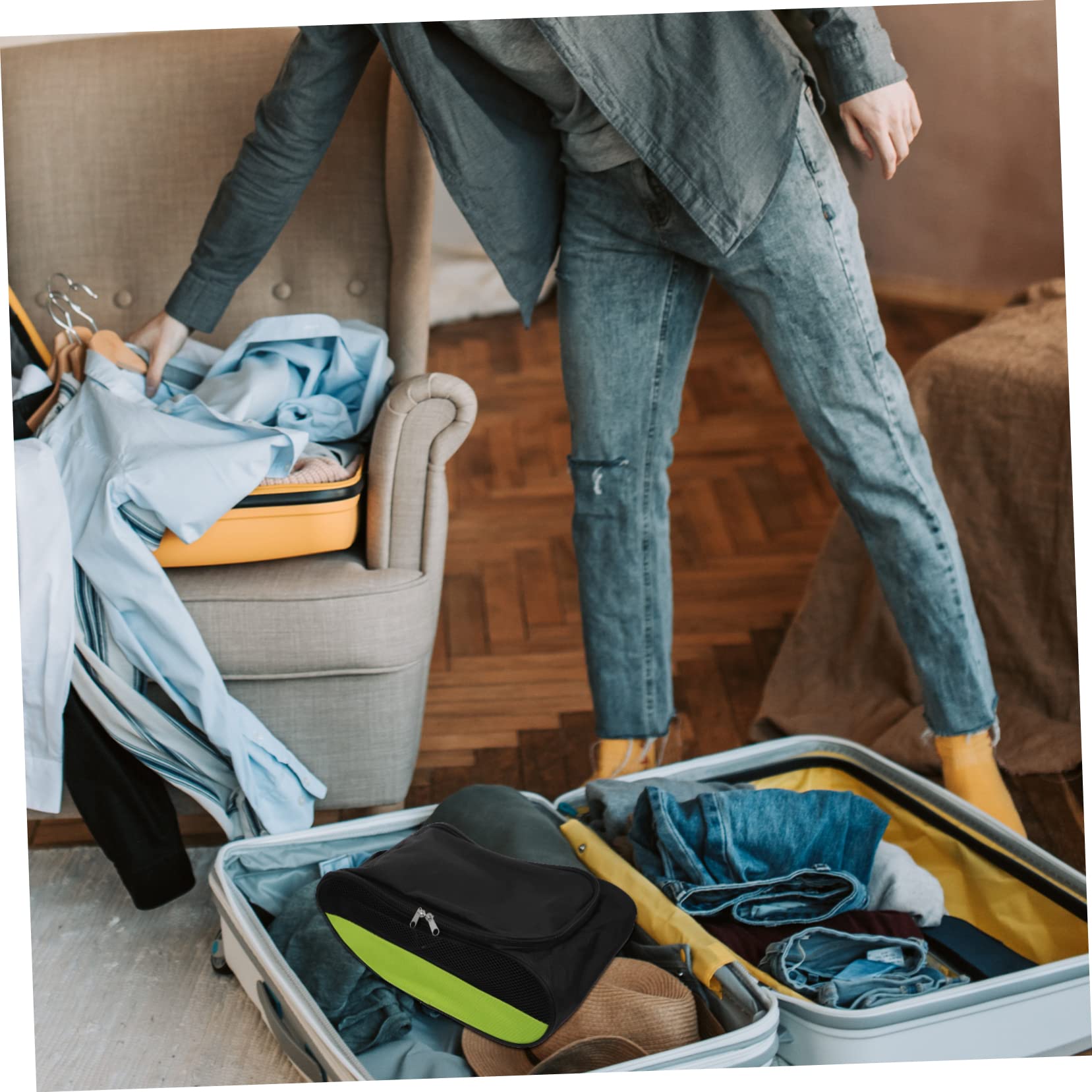 COLLBATH Bolsa De Almacenamiento Bolsas para Zapatos Bolsa De Viaje Llevar Bolso De Mano Estuche para Calzado Deportivo Portador De Zapatos Bolsa De Golf Bolsa De Malla Nylon Viajar Espesar