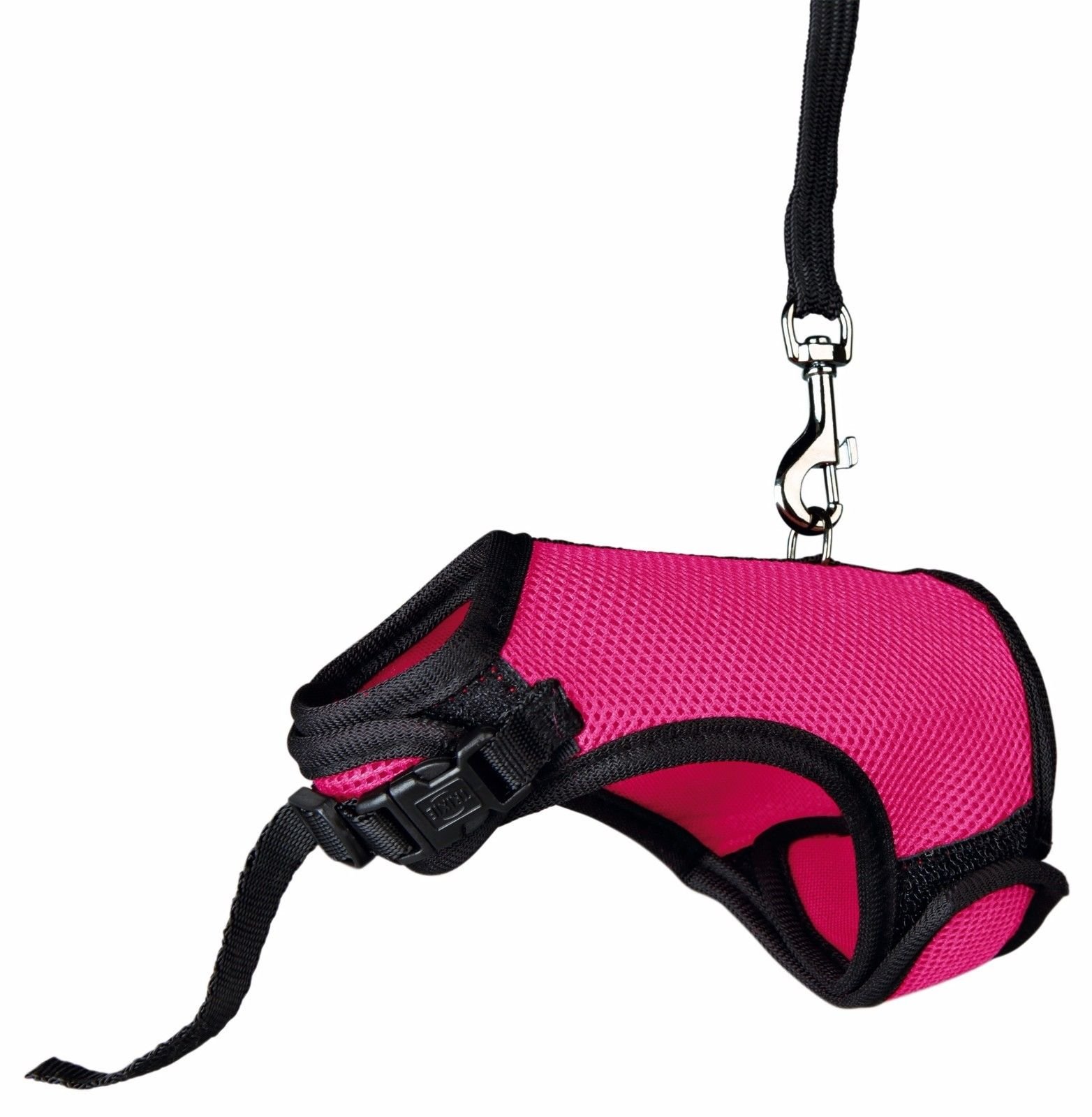 TRIXIE Harnais souple avec laisse de 1,20 m - pour petits animaux - tour de ventre réglable en continu entre 18 - 25 cm - fermeture velcro et encliquetable - différentes couleurs - choix aléatoire - 61512