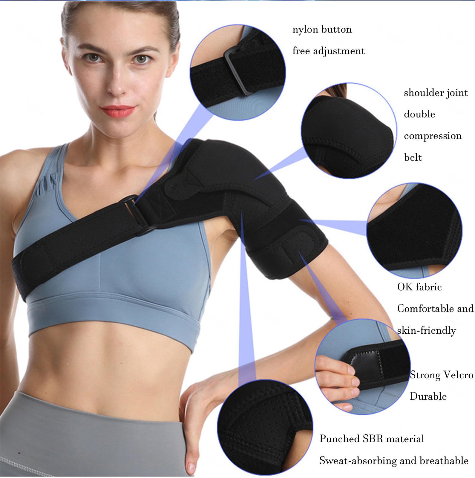 NIBHZ Tutore per Spalla - Manicotto di Supporto e Compressione, Tutore per Spalla della Cuffia dei Rotatori per Uomo Donna, per Alleviare Il Dolore alle Articolazioni AC,XL
