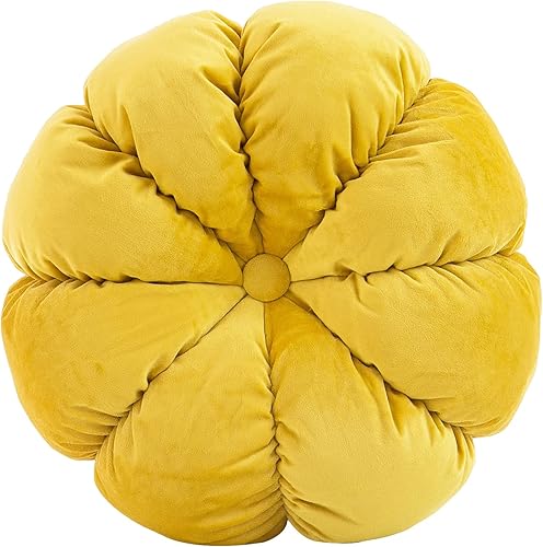 Miniatura 8 de HWOUGINY Almohada decorativa estética con forma de flor, cojín de suelo para sofá, dormitorio, decoración del hogar, niñas y niños (blanco, 15.7