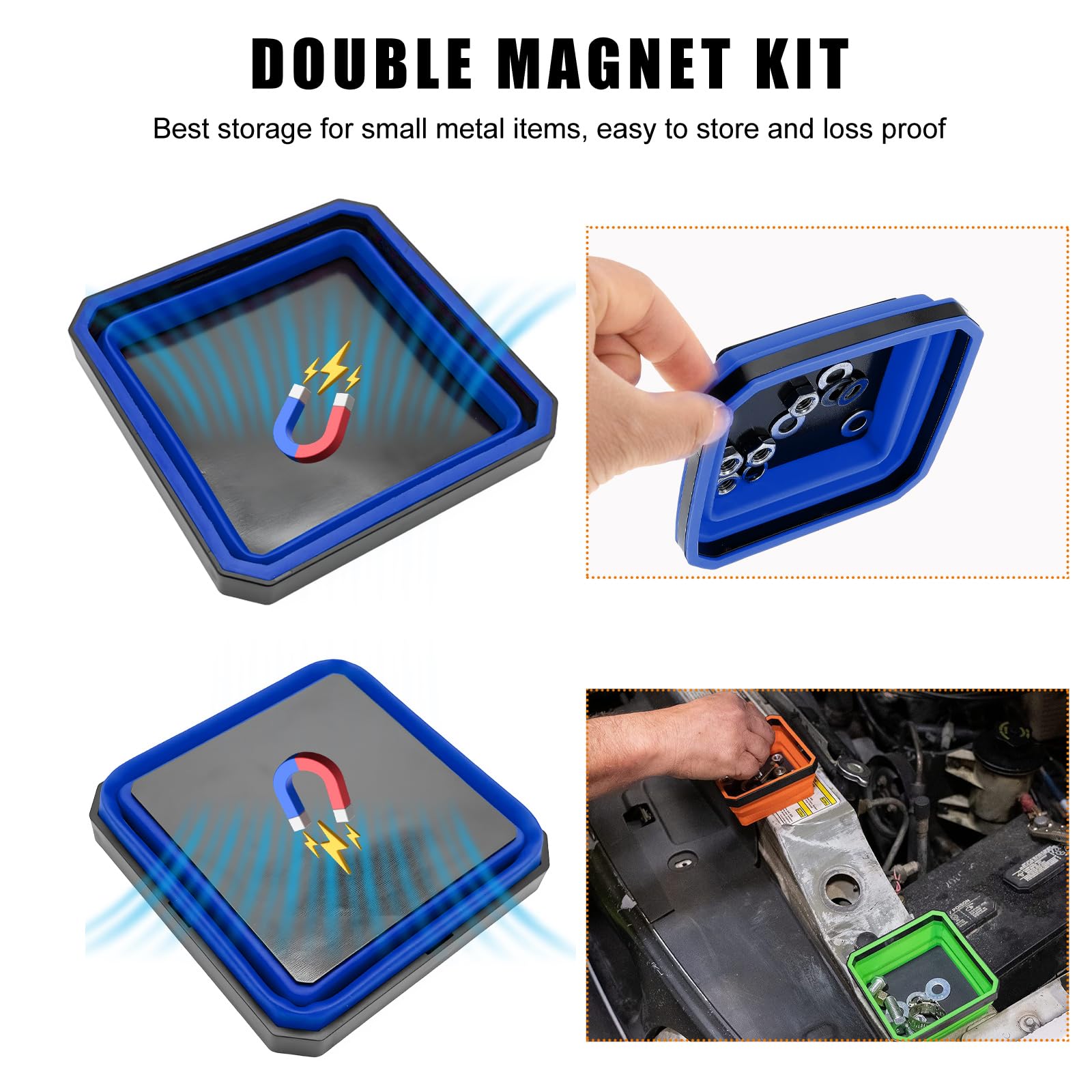 SHMZK Collapsible Magnetic Parts Tray, 4.5 Inch Foldable Silicone Bowls