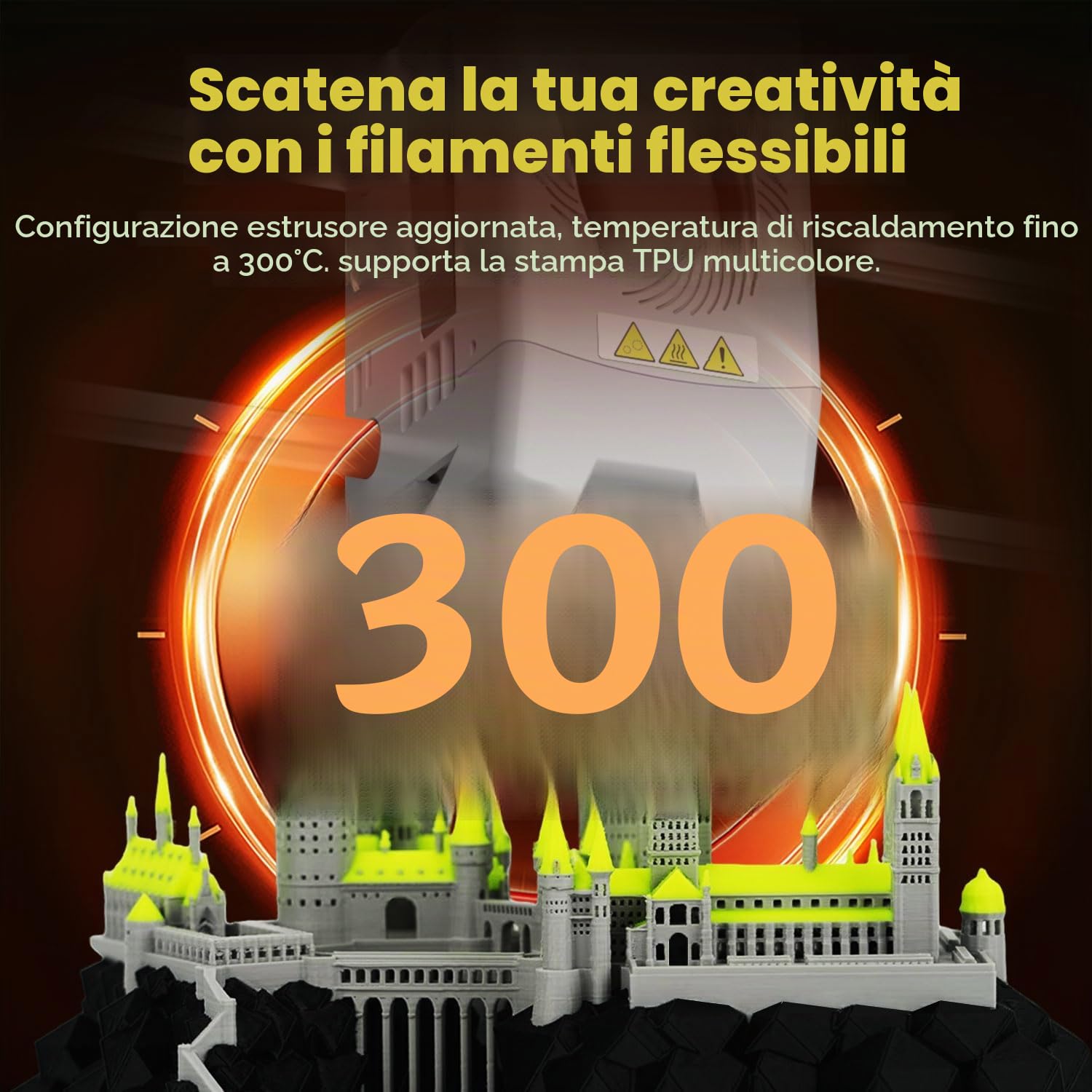 FLASHFORGE AD5X, stampante 3D multifilamento, stampa multicolore, velocità 600mm/s, stampa 1-clic con creazioni IFS, calibrazione automatica e backup del filamento, stampa 220 x 220 x220 mm