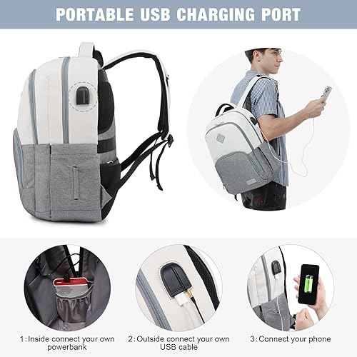 Miniatura 6 de LOVEVOOK Mochila para laptop para mujeres y hombres, bolsa clásica para laptop con compartimento para computadora portátil para viajes de trabajo,