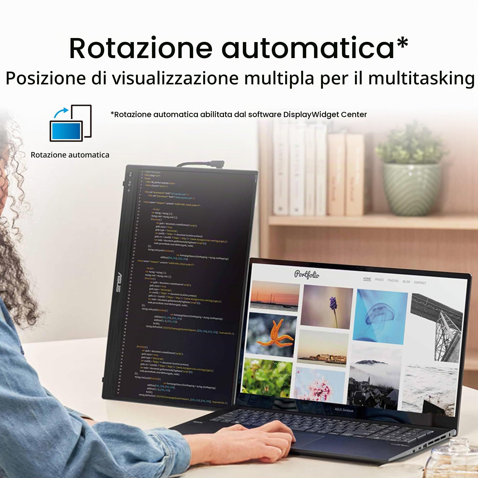 ASUS ZENSCREEN MB16AHVE, Monitor Portatile da 15,6" IPS FHD, Nero