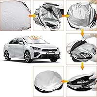 Vista 6 de D-Lumina Parasol para parabrisas para Kia Forte 2019-2023, plegable, bloquea los rayos UV, protector de visera frontal, accesorios interiores