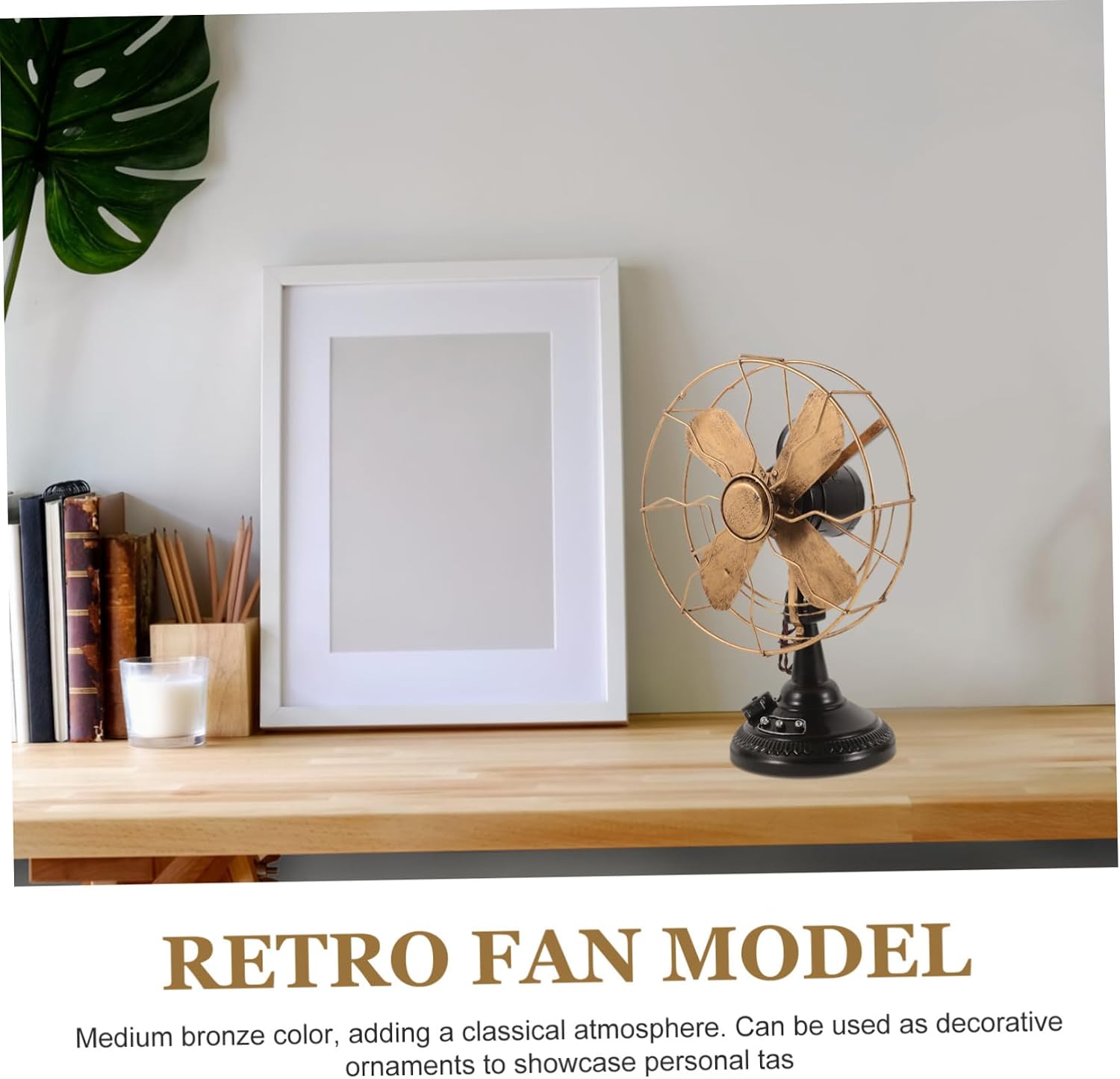 Mikinona Sturdy Iron Vintage Fan-shaped Adornment Retro Adorn for Home Desktop Dec