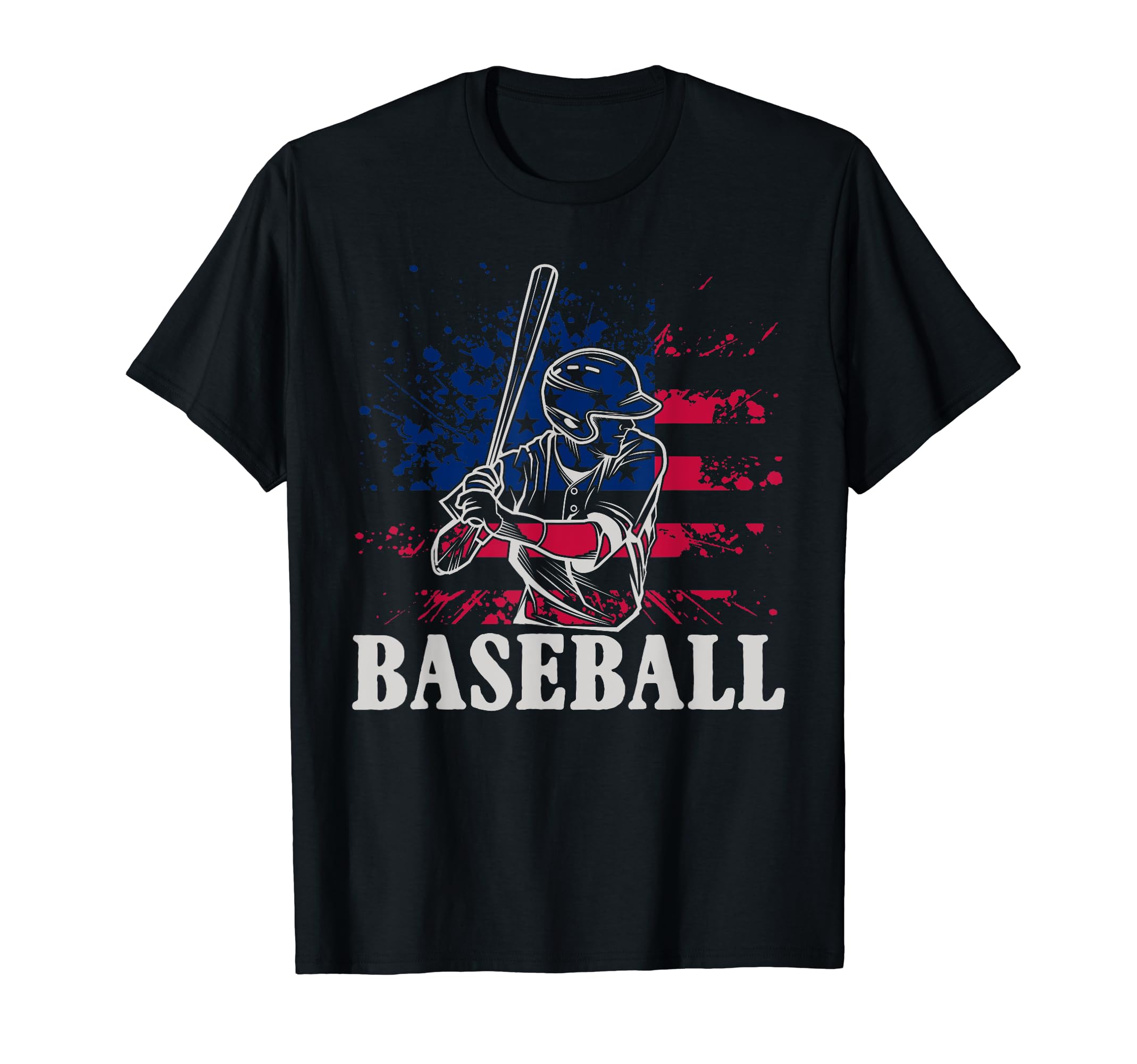 Baseball Coach Sport Baseball Player GiftAmerican Sport Baseball Player US Flag Batter Baseball T-Shirt