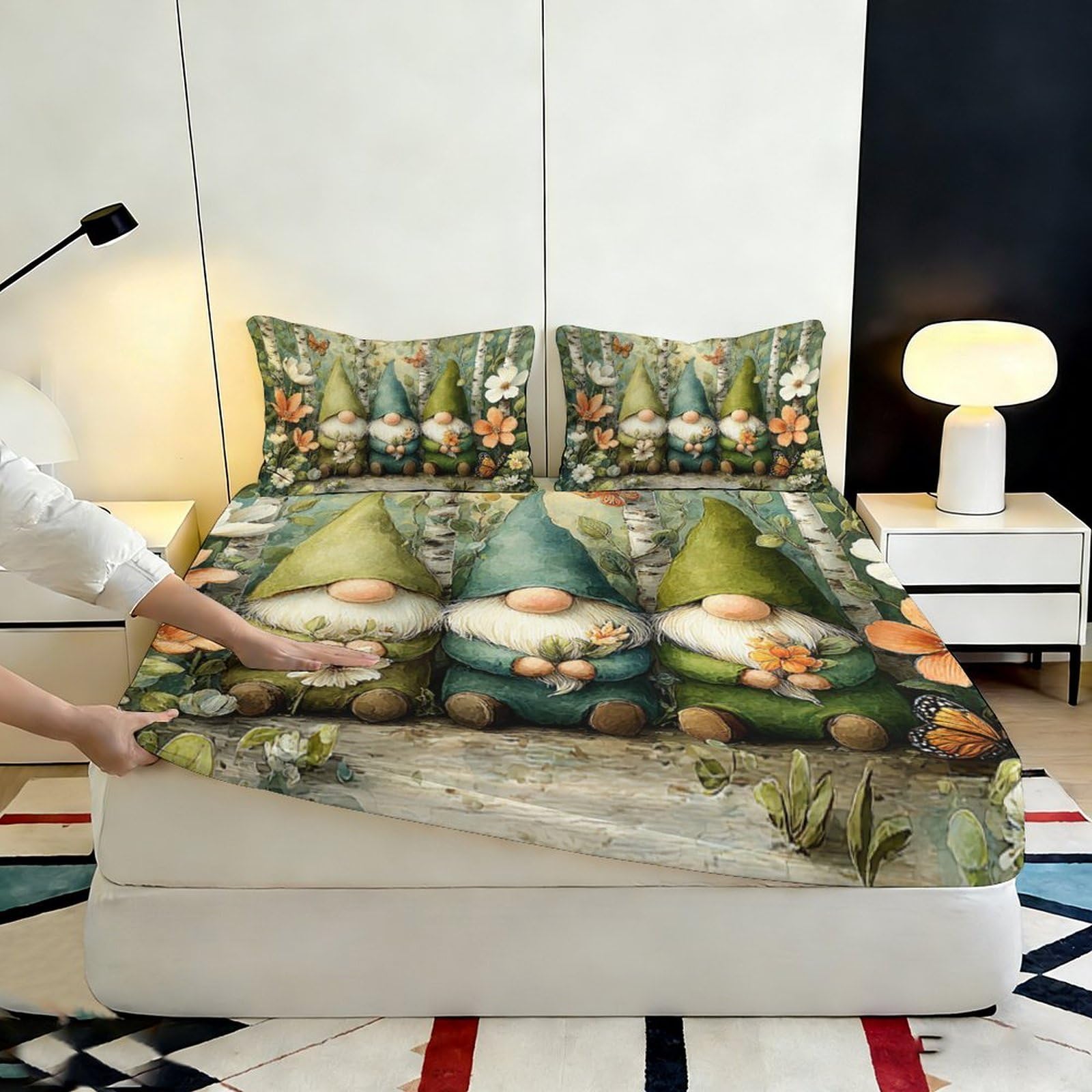 Lenzuolo con angoli elasticizzati con stampa 3D, in microfibra, con tasche profonde, antiscivolo, per camera da letto, protezione per materasso, 90 x 200 x 25 cm, 90 x 200 x 25 cm