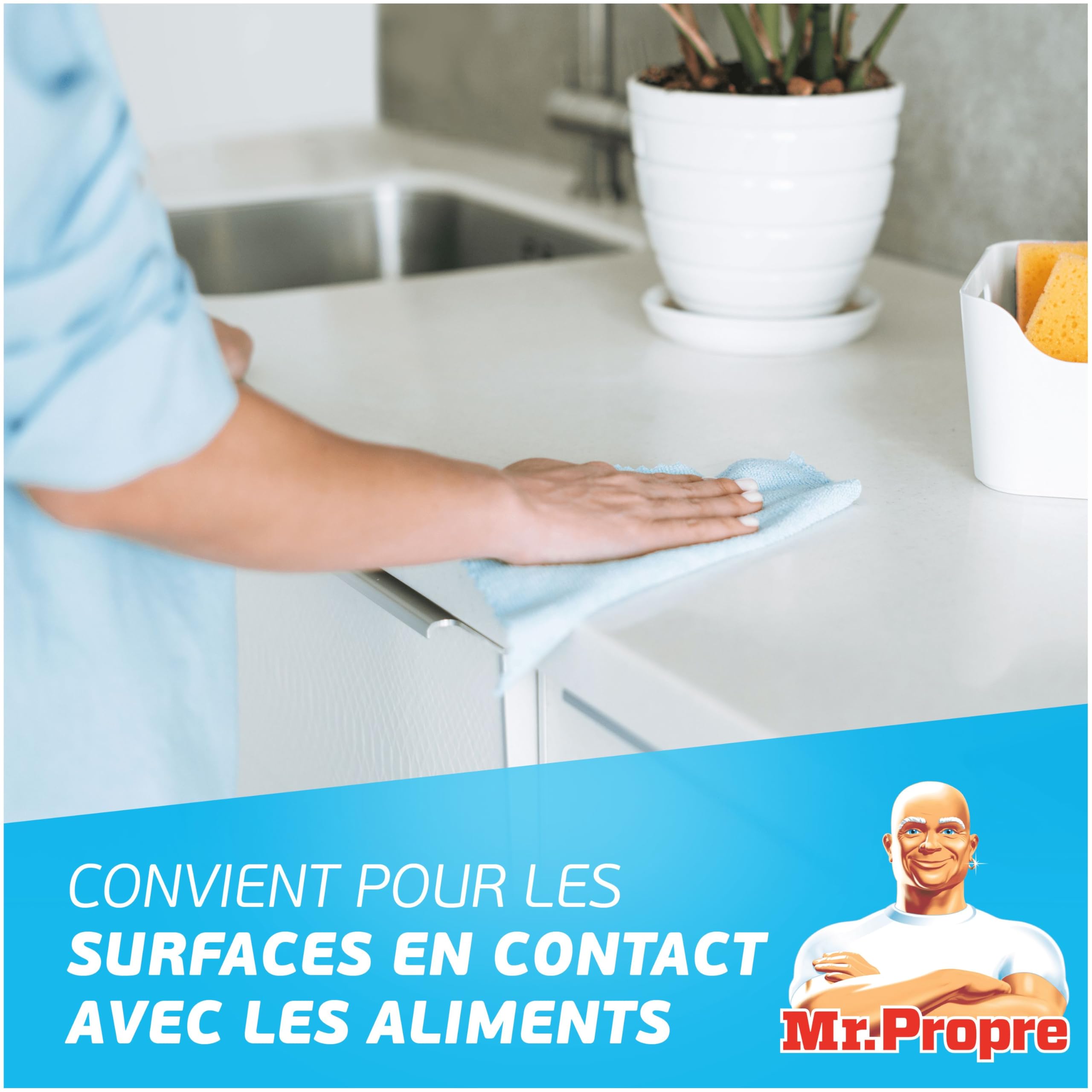 Mr. Propre Spray Dégraissant Cuisine Multi-Usages Citron 500ml x10 | Grand format (500ml). Élimine la Graisse Sans Résidus Dangereux, Sans Traces, Convient aux Surfaces Alimentaires