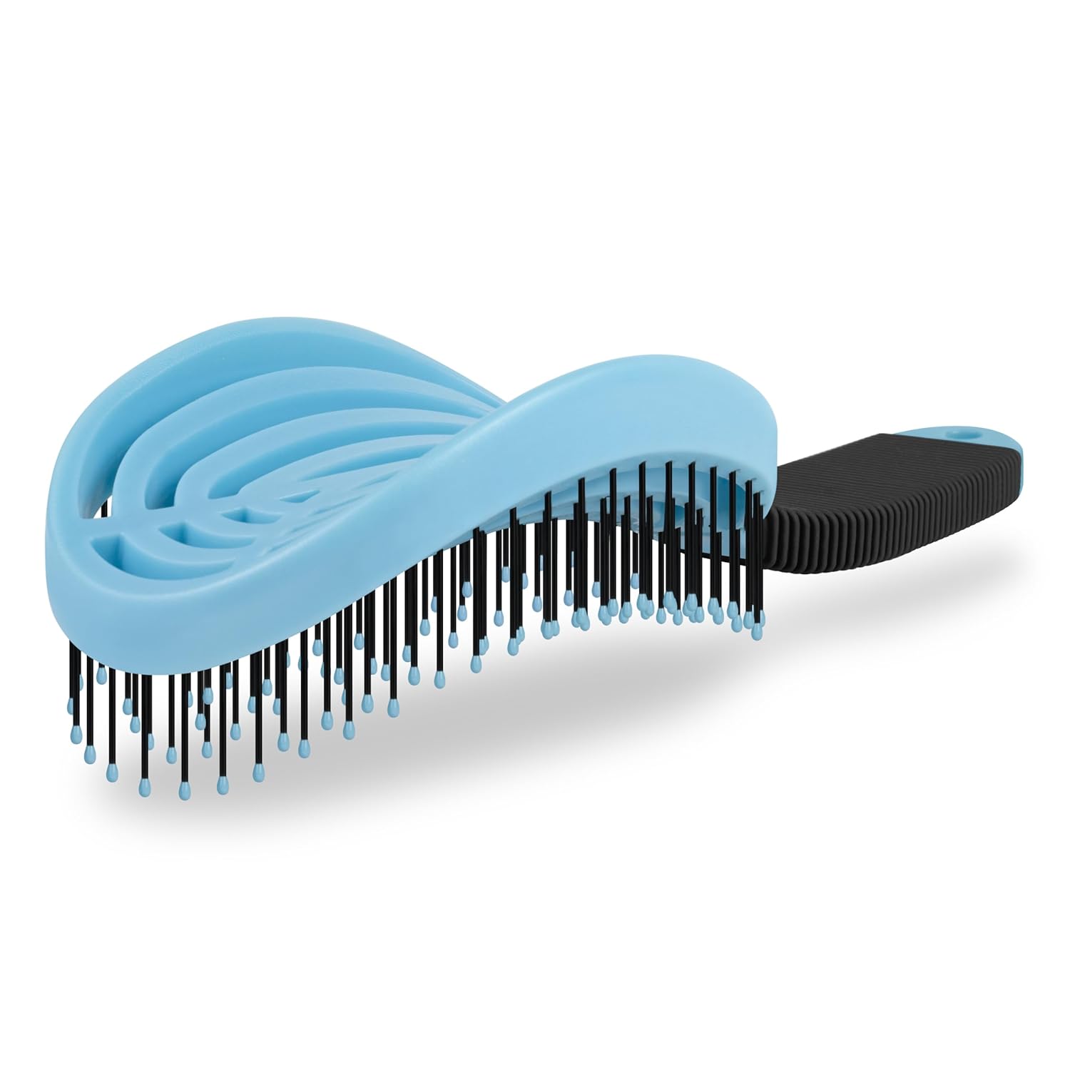 NuWay DoubleC Detangling Hair Brush – Patented Double Curve Scalp Care Hairbrush for Gentle Detangling, Volume Styling & Wet or Dry Hair (Sky Blue)