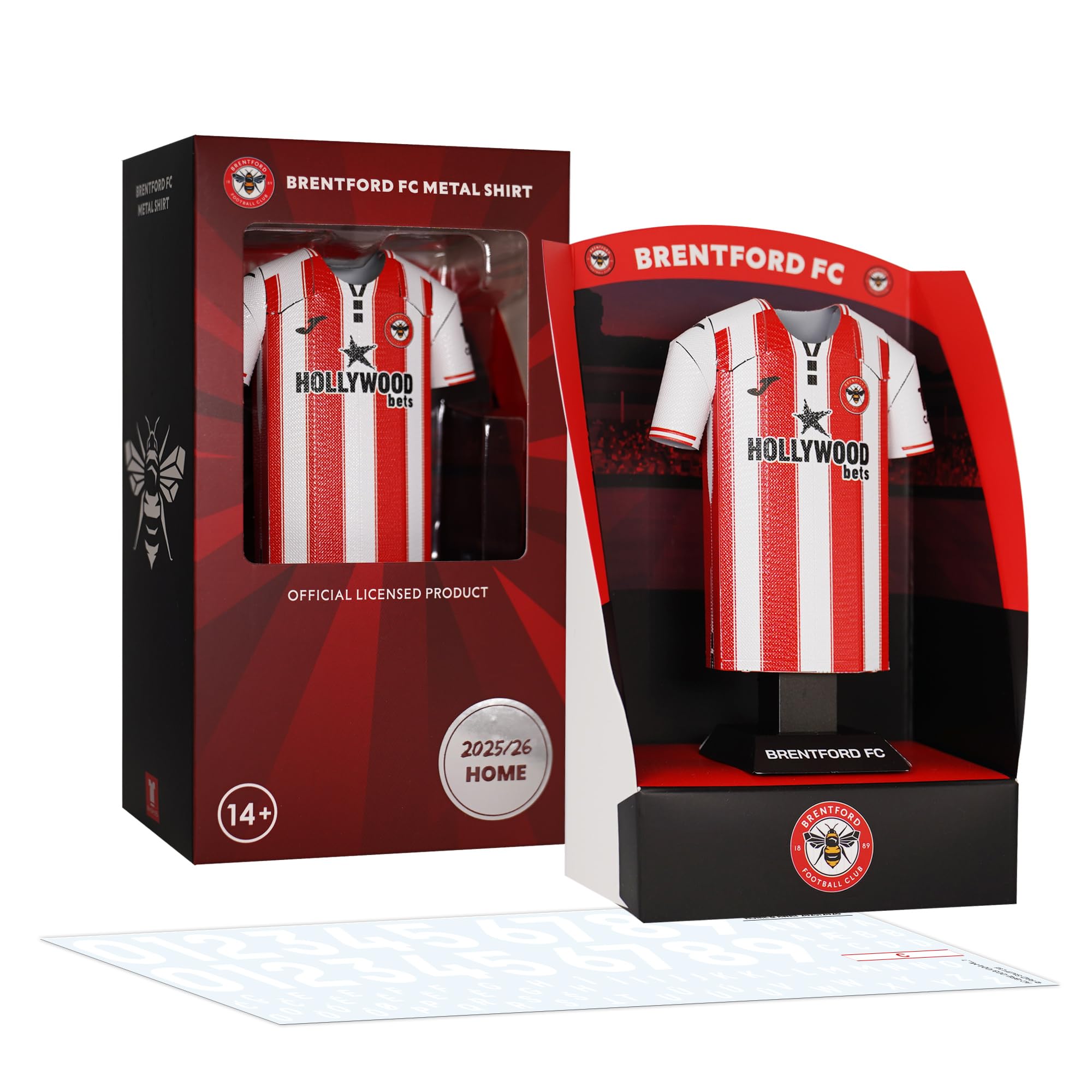Brentford FC 25/26 Home Metal Football Shirt, Officially Licensed Miniature Alloy Replica Jersey Collectible Display Gift - Image 3