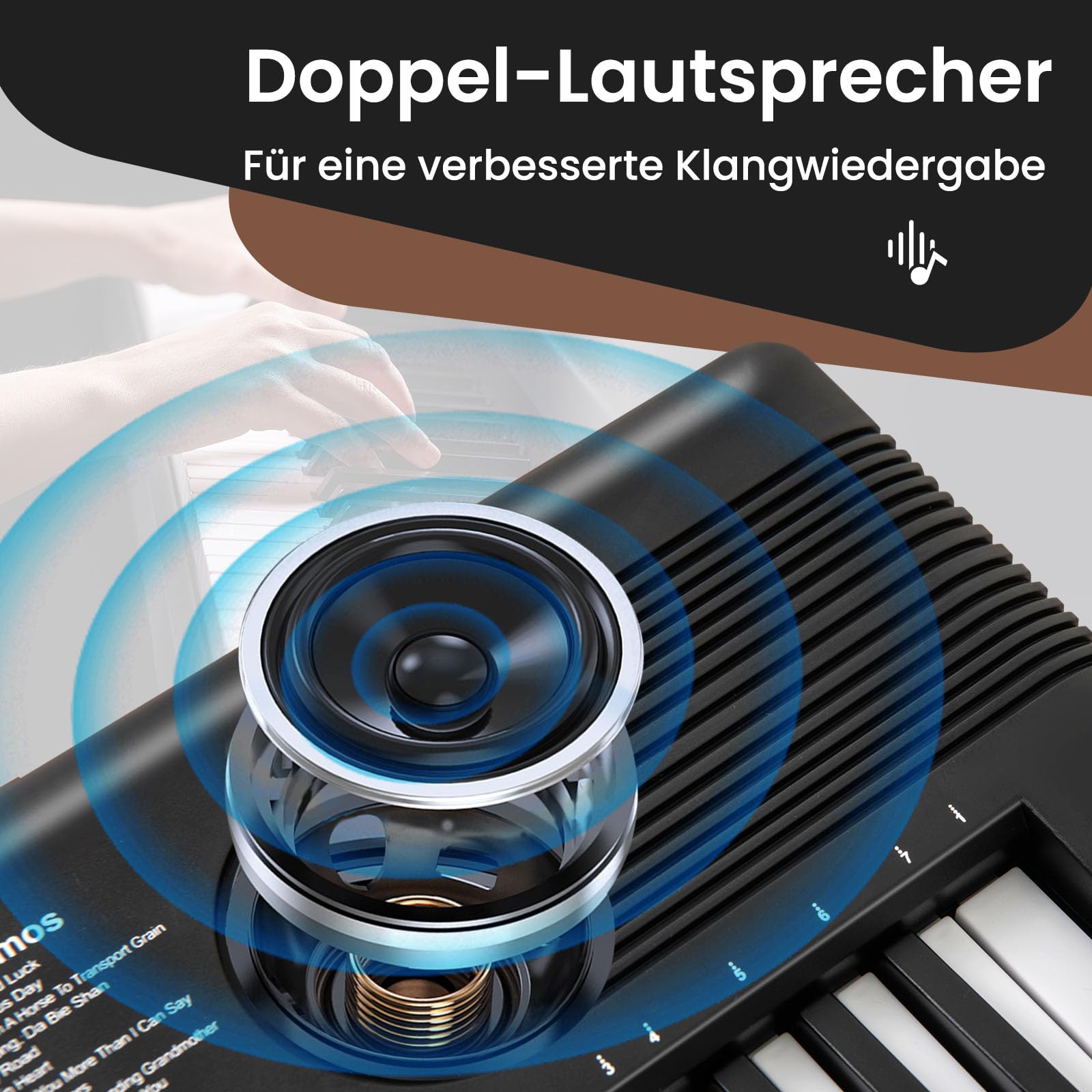 COSTWAY Keyboard Piano 61 Tasten, Digital Piano mit Ständer & Mikrofon & Tragetasche, E-Piano für Einsteiger, Klavier für Kinder und Anfänger