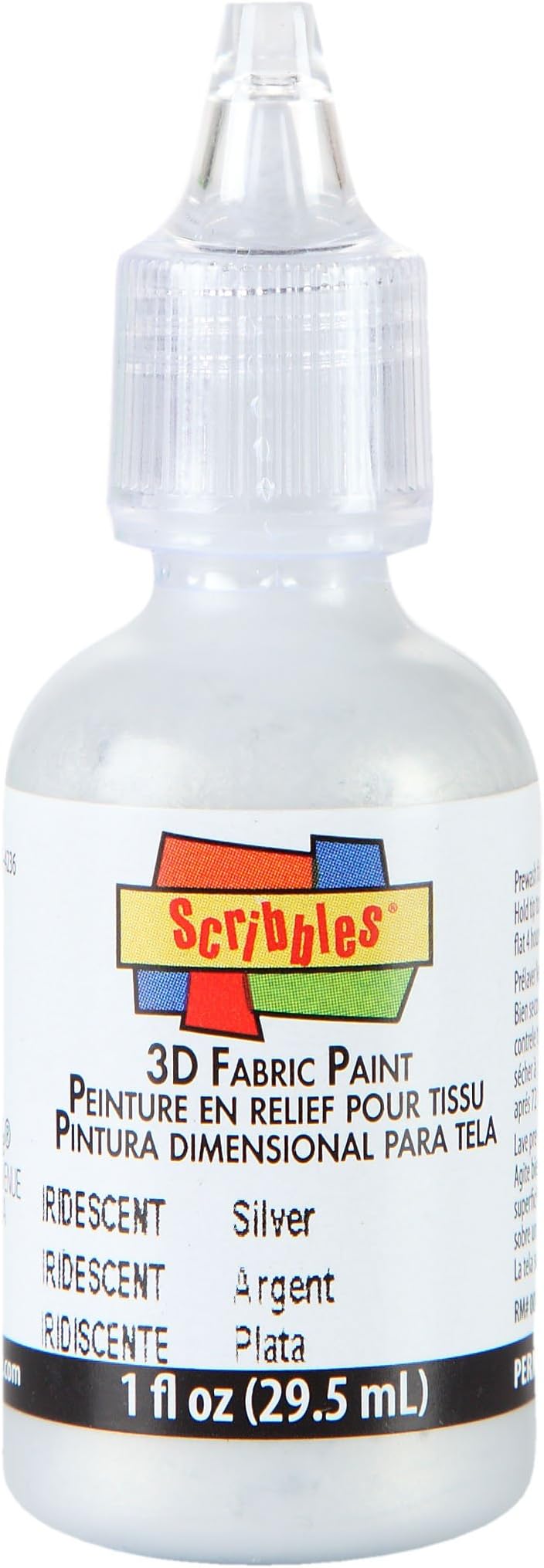 I Love To Create Scribbles 3D Fabric Paint 1oz-Iridescent - Silver