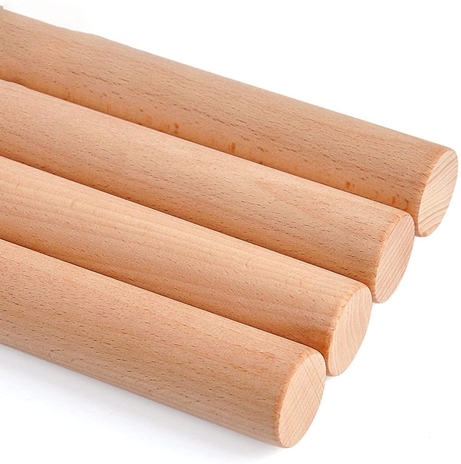 Nudelholz aus Buche, Nudelholz massiv, Teigroller, verlängertes Nudelholz, ölfrei, lackfrei, wachsfrei, Nudelholz, ganzes Holz-Nudelholz, 27,2-Zoll-Nudelhölzer